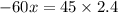 - 60x = 45 \times 2.4