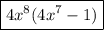 \boxed{4x^{8}(4x^{7} - 1)}