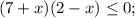 (7+x)(2-x) \leq 0;