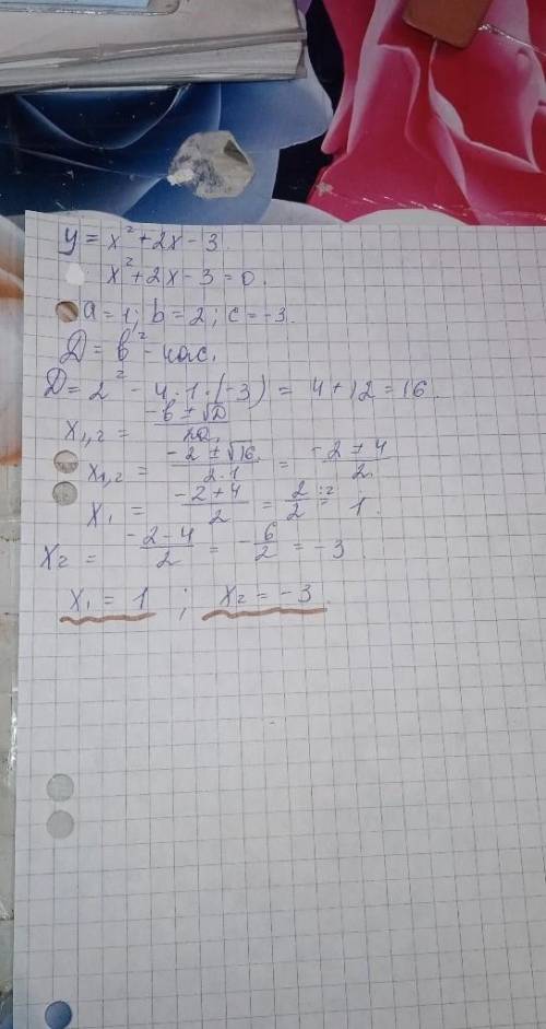 Y=x²+2x-3 и y=ax²+bx+c алгебра девятый класс алимов