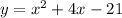 y=x^2+4x-21