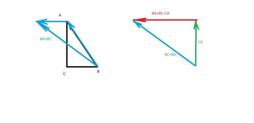 Дан прямоугольный треугольник АВС с гипотенузой АВ. Постройте вектор с = ВА+ВС-СА и найдите его длин