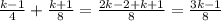 \frac{k - 1}{4} + \frac{k + 1}{8} = \frac{2k - 2 + k + 1}{8} = \frac{3k - 1}{8}