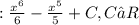 ОТВЕТ: \frac{x {}^{6} }{6} - \frac{x {}^{5} }{5} + C,C∈R