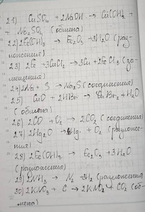 Коэффициенты в химических уравнениях. Типы химических реакций Необходимо расставить коэффициенты в х