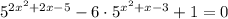 5^{2x^2 + 2x - 5} - 6\cdot 5^{x^2 + x - 3} + 1 = 0