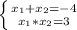 \left \{ {{x_1+x_2=-4} \atop {x_1*x_2=3}} \right.