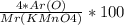 \frac{4*Ar(O)}{Mr(KMnO4)}*100