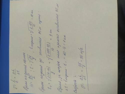 Кинематика. Тело падает с высоты 500 м без начальной скорости. Найдите среднюю скорость тела на посл