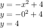 y=-x^2+4\\y=-0^2+4 \\y=4