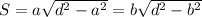 S = a\sqrt{d^2 - a^2} = b\sqrt{d^2 - b^2}