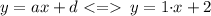 y = ax+d \: y=1{\cdot}x+2