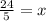 \frac{24}{5} = x