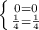 \left \{ {{0=0} \atop {\frac{1}{4} =\frac{1}{4} }} \right.