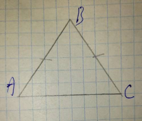 Изобразите какой нибудь равнобедренный треугольник