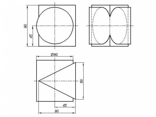 Инженерная графика ,создать 3 вид и аксонометрию