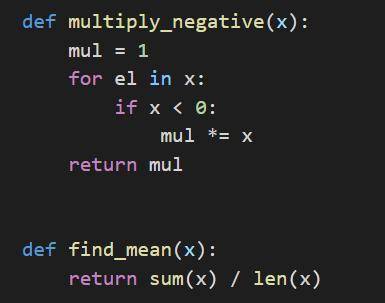 Функция Python Создайте блок (процедуру, функцию), который вычисляет произведение отрицательных элем