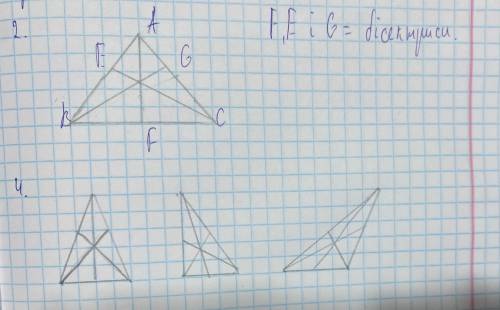 1 Побудуйте довільний трикутник. За до транспортира і лінійки проведіть його бісектриси. Позначте то