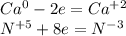 Ca^0-2e=Ca^{+2}\\N^{+5}+8e=N^{-3}