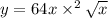 y = 64x \times \arcctg^{2} \sqrt{x}