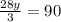 \frac{28y}{3} = 90