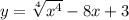 y = \sqrt[4]{x^4}-8x+3\\