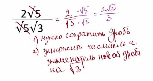 Избавиться от иррациональности 2√5/√5√3