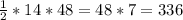 \frac{1}{2} * 14 * 48 = 48*7 = 336