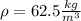 \rho=62.5\frac{kg}{m^3}