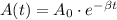 A(t) = A_0\cdot e^{-\beta t}