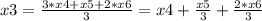 x3=\frac{3*x4+x5+2*x6}{3}=x4+\frac{x5}{3}+\frac{2*x6}{3}