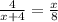 \frac{4}{x+4}=\frac{x}{8}