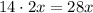 14\cdot2x=28x