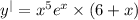 {y}^{ | } = {x}^{5} {e}^{x} \times (6 + x)