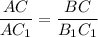 \dfrac{AC}{AC_1}=\dfrac{BC}{B_1C_1}