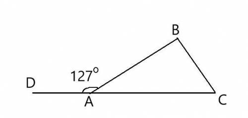 Вычислите углы треугольника, если один из внешних углов равен 127° а разность внутренних углов, не с