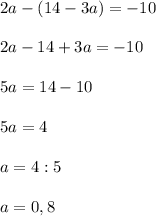 2a-(14-3a)=-10\\\\2a-14+3a=-10\\\\5a=14-10\\\\5a=4\\\\a=4:5\\\\a=0,8