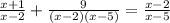 \frac{x+1}{x-2}+\frac{9}{(x-2)(x-5)} =\frac{x-2}{x-5}