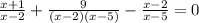 \frac{x+1}{x-2}+\frac{9}{(x-2)(x-5)} -\frac{x-2}{x-5}=0