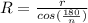 R=\frac{r}{cos(\frac{180}{n}) }