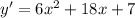 y'=6x^2+18x+7