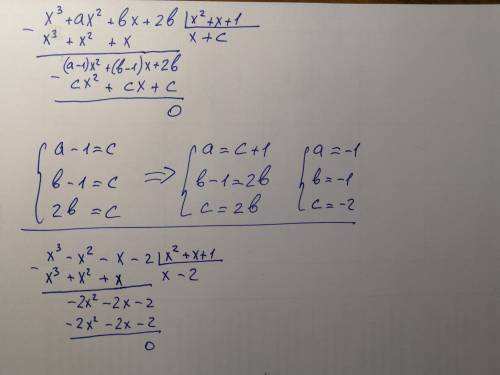 Найти все пары значений a и b, при которых многочлен f(x) делится нацело на многочлен g(x): f(x)=x^3