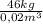 \frac{46kg}{0,02m^{3} }