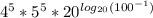 4^{5}*5^{5}*20^{log_{20}(100^{-1})}