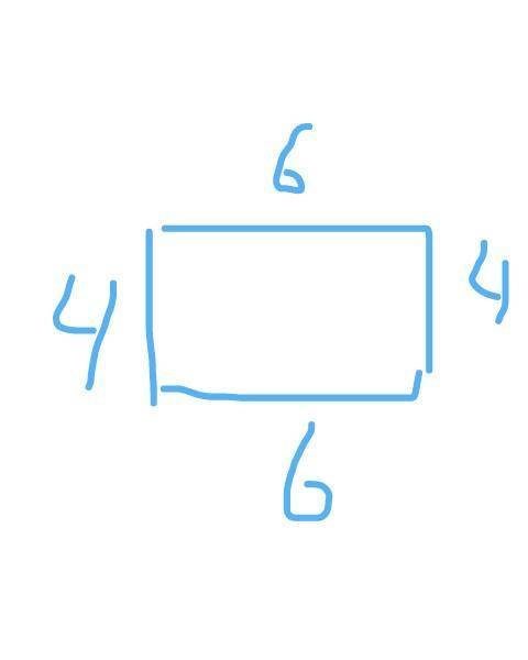 Постройте прямоугольник со сторонами 4 см и 6 см.найди его периметр