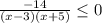 \frac{-14}{(x-3)(x+5)} \leq 0\\