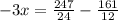  - 3x = \frac{247}{24} - \frac{161}{12} 