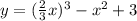 y=(\frac{2}{3}x)^{3}-x^{2} +3