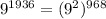 9^{1936}=(9^2)^{968}