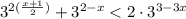 3^{2(\frac{x+1}{2})}+3^{2-x}<2\cdot3^{3-3x}